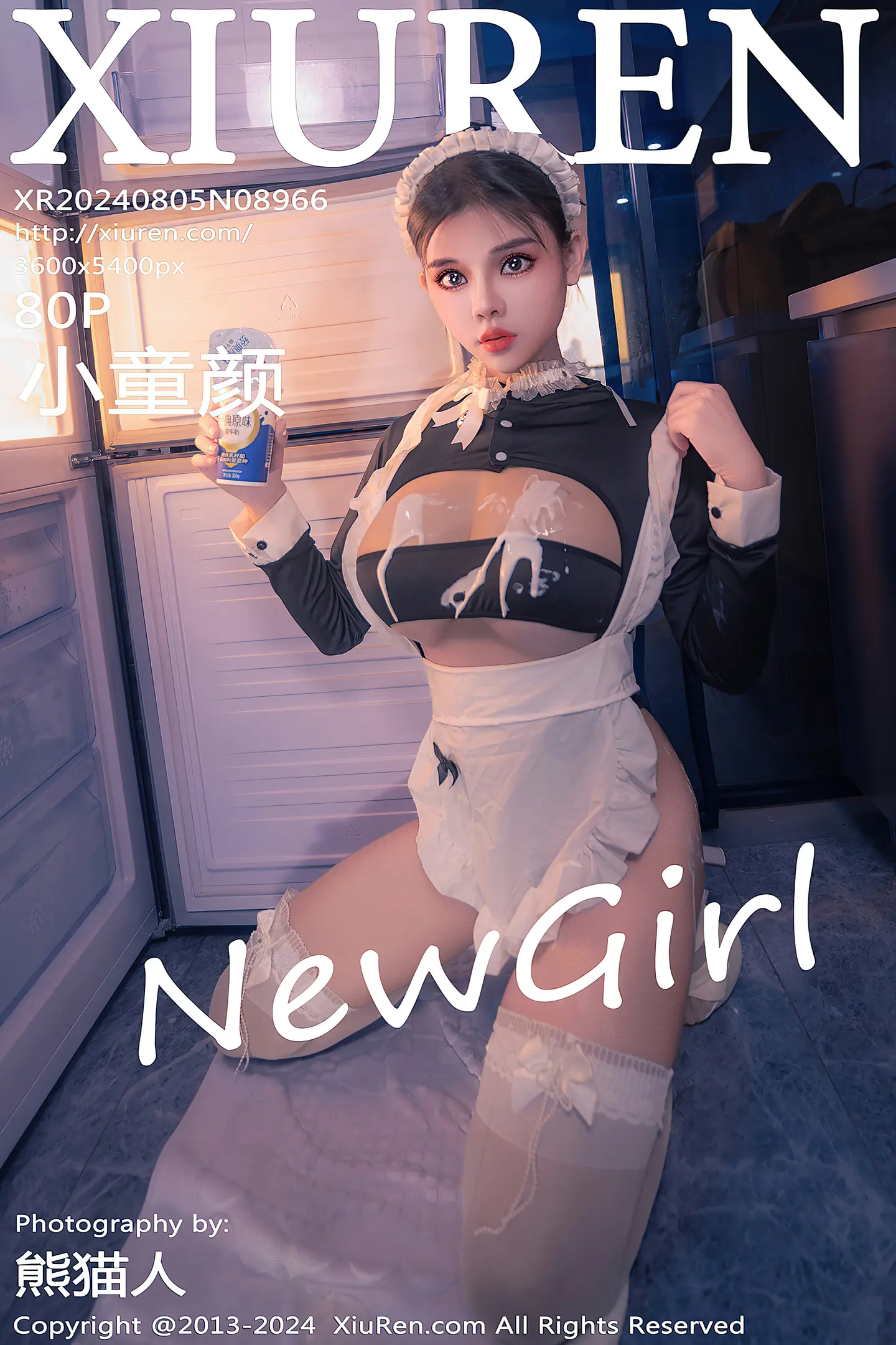 [XiuRen秀人网]No.8966_新人模特小童颜私房浴室性感女仆装配白丝袜秀丰满身材诱惑写真80P-秀人网 - XiuRen.Space